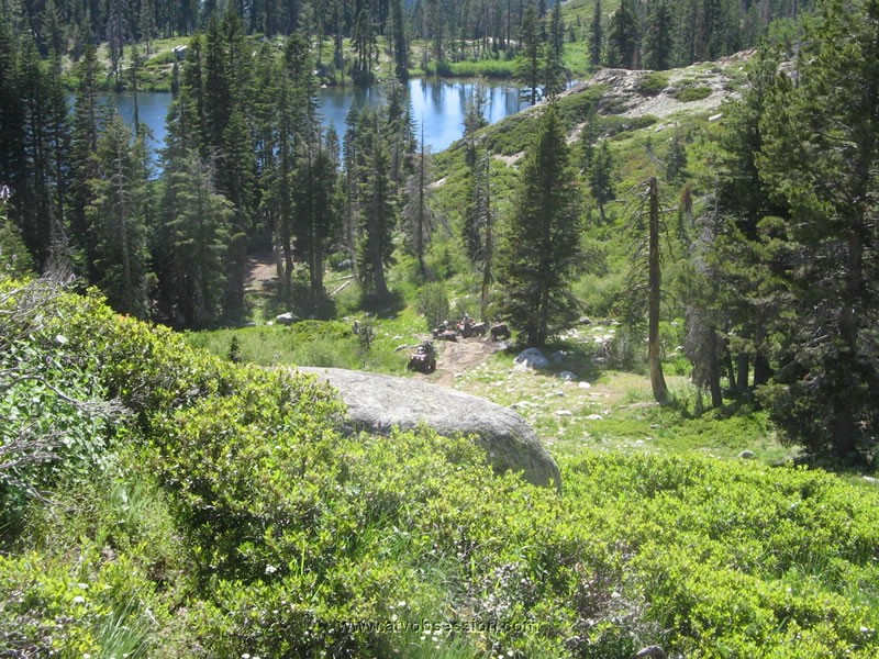 068. Looking down at the 8 ATV's coming up...Snake Lake behind 'em..jpg